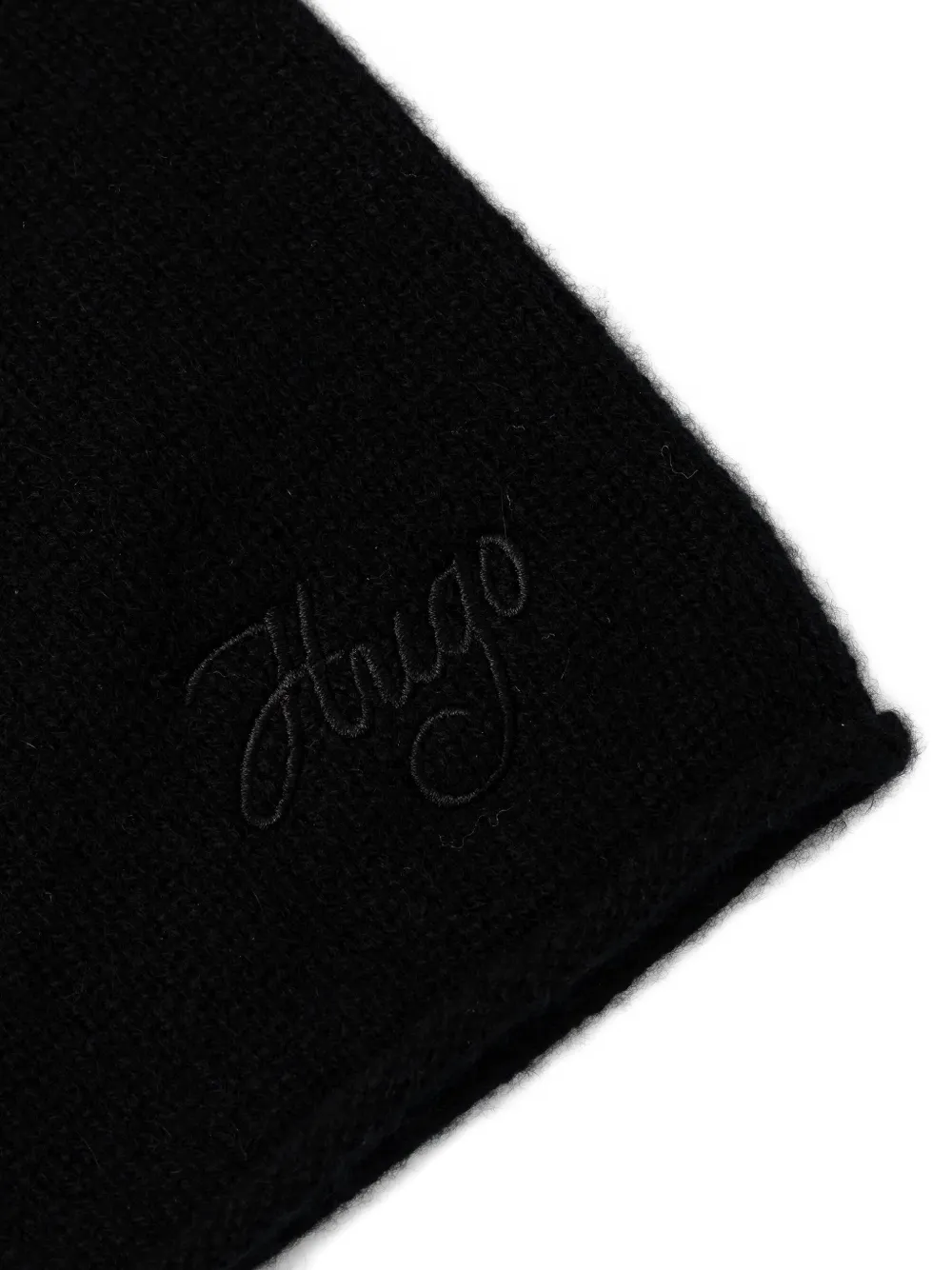 HUGO logo-detal beanie hat - Zwart