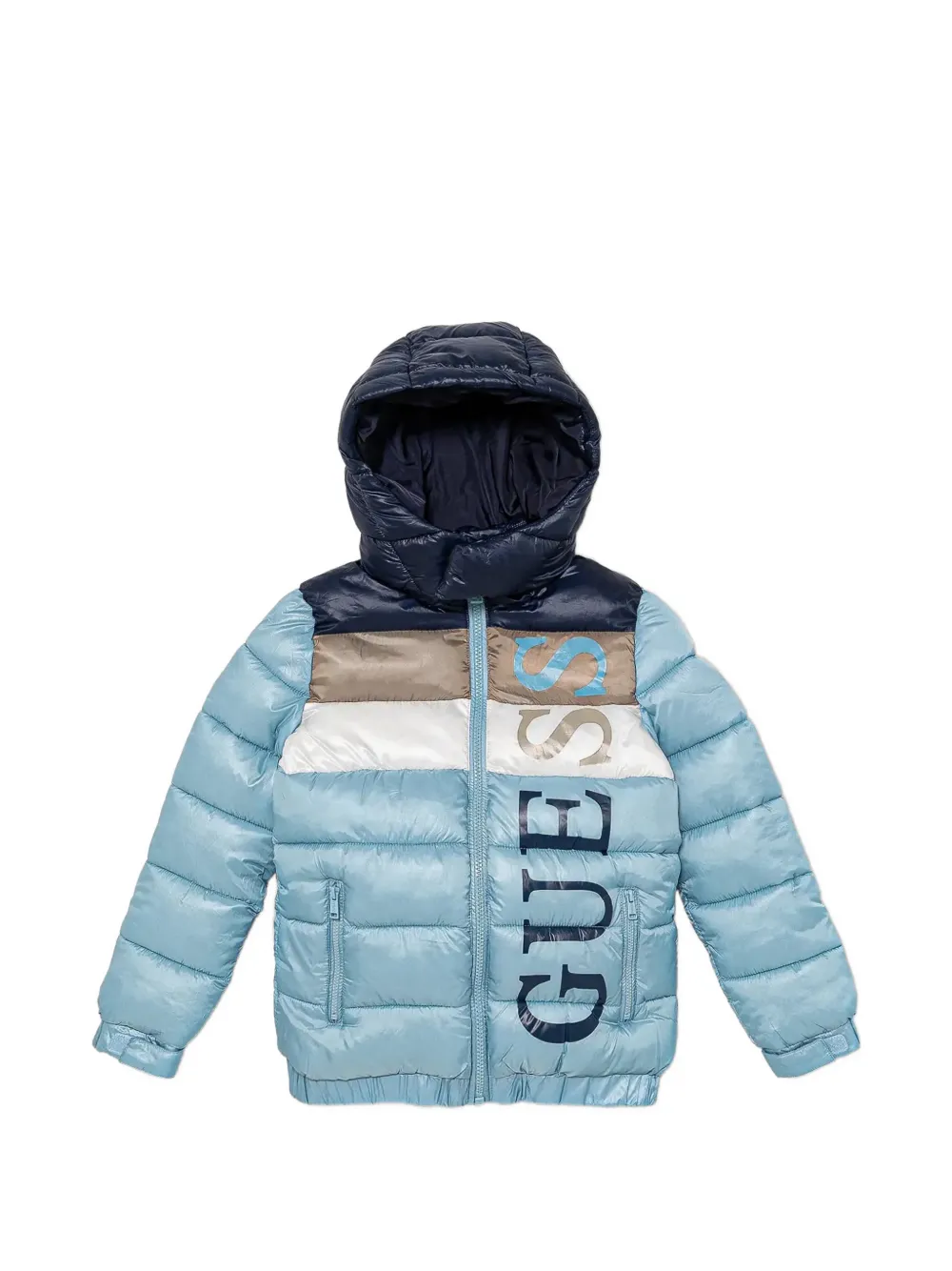 guess kids hooded puffer jacket - Blu
