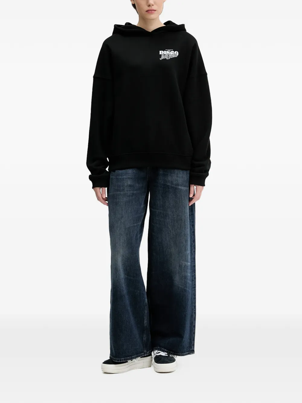 HUGO graphic-print hoodie - Zwart