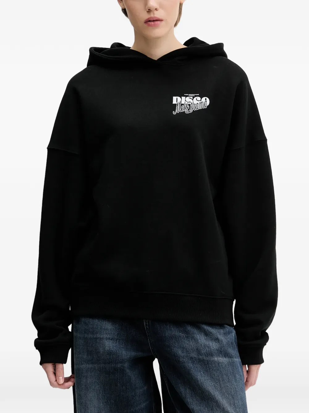 HUGO graphic-print hoodie | Black | Image 1
