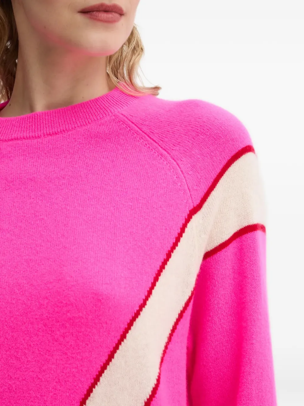 From Future Chevron-pattern Cashmere Sweater In Pink
