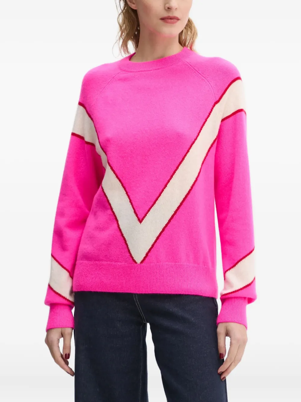 FROM FUTURE chevron-pattern cashmere sweater | Pink | Image 1