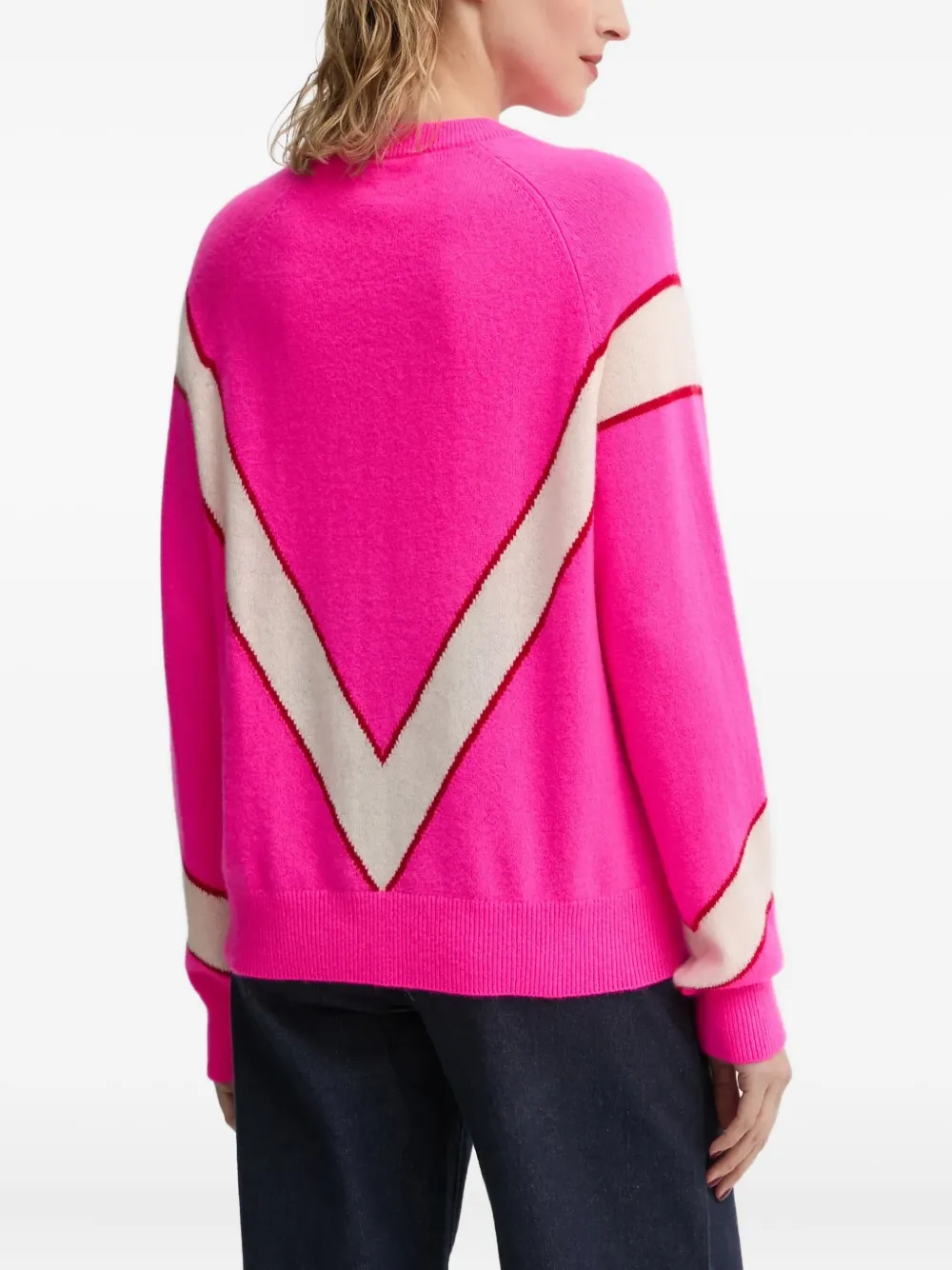 From Future Chevron-pattern Cashmere Sweater In Pink