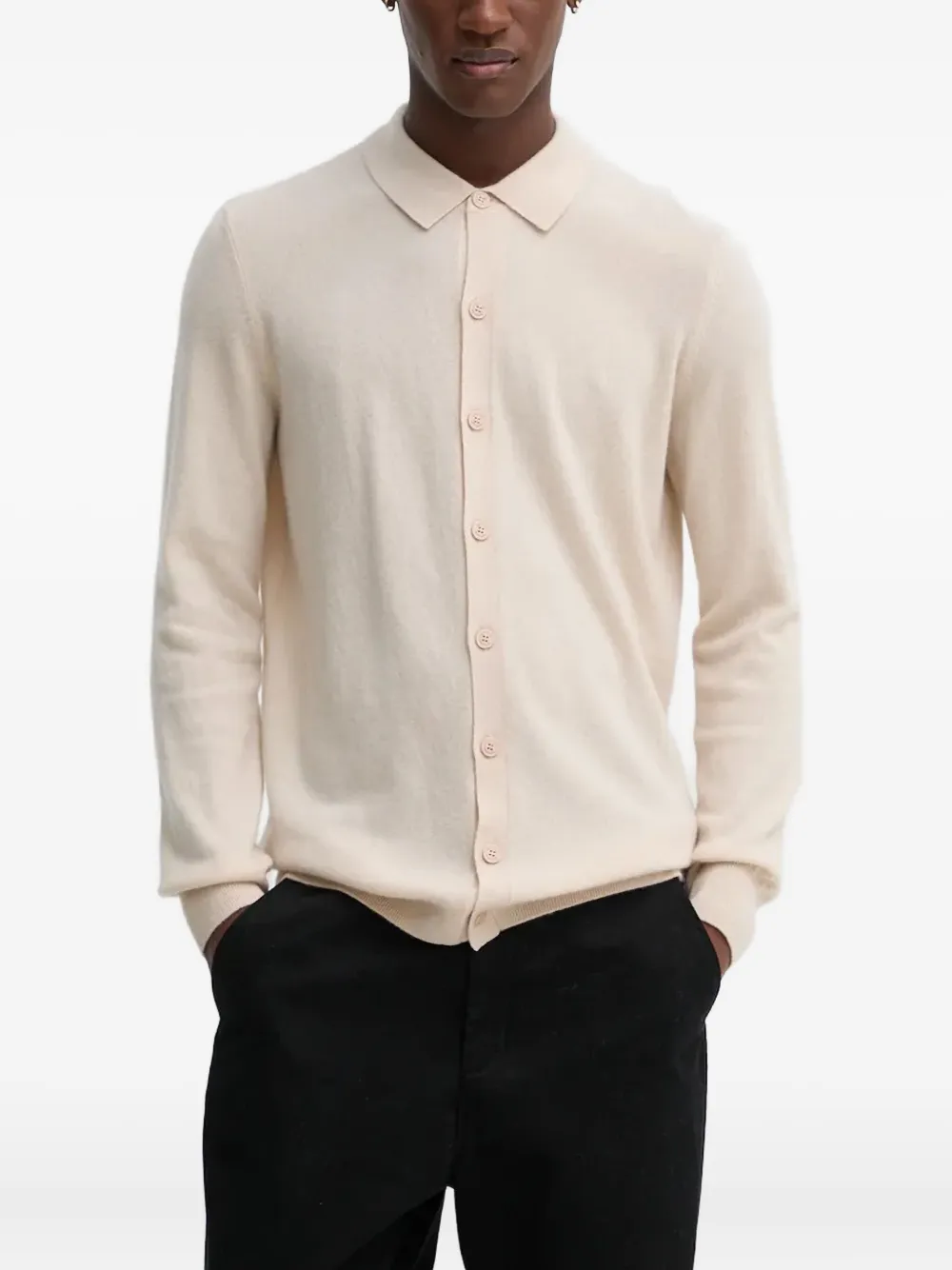 FROM FUTURE buttoned collared cardigan | Neutrals | Image 1