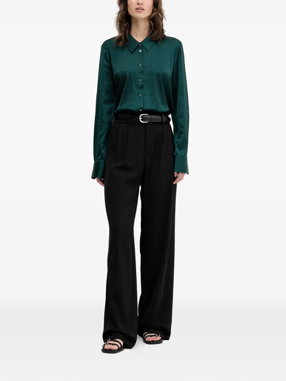 HUGO pinstripe buttoned shirt - Groen