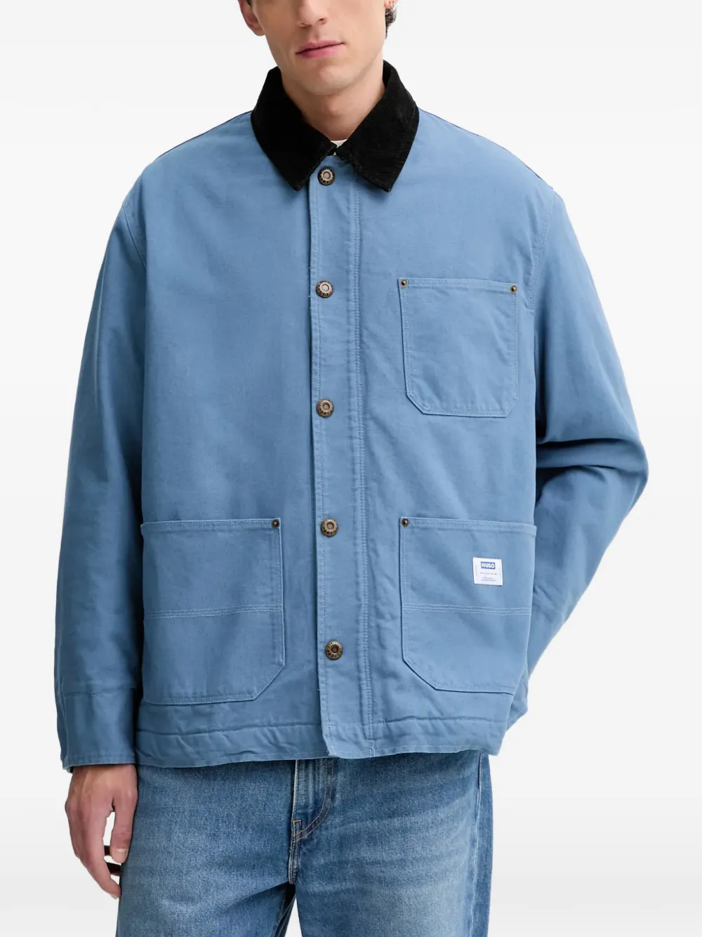 HUGO corduroy-collar Jacket | Blue | Image 1