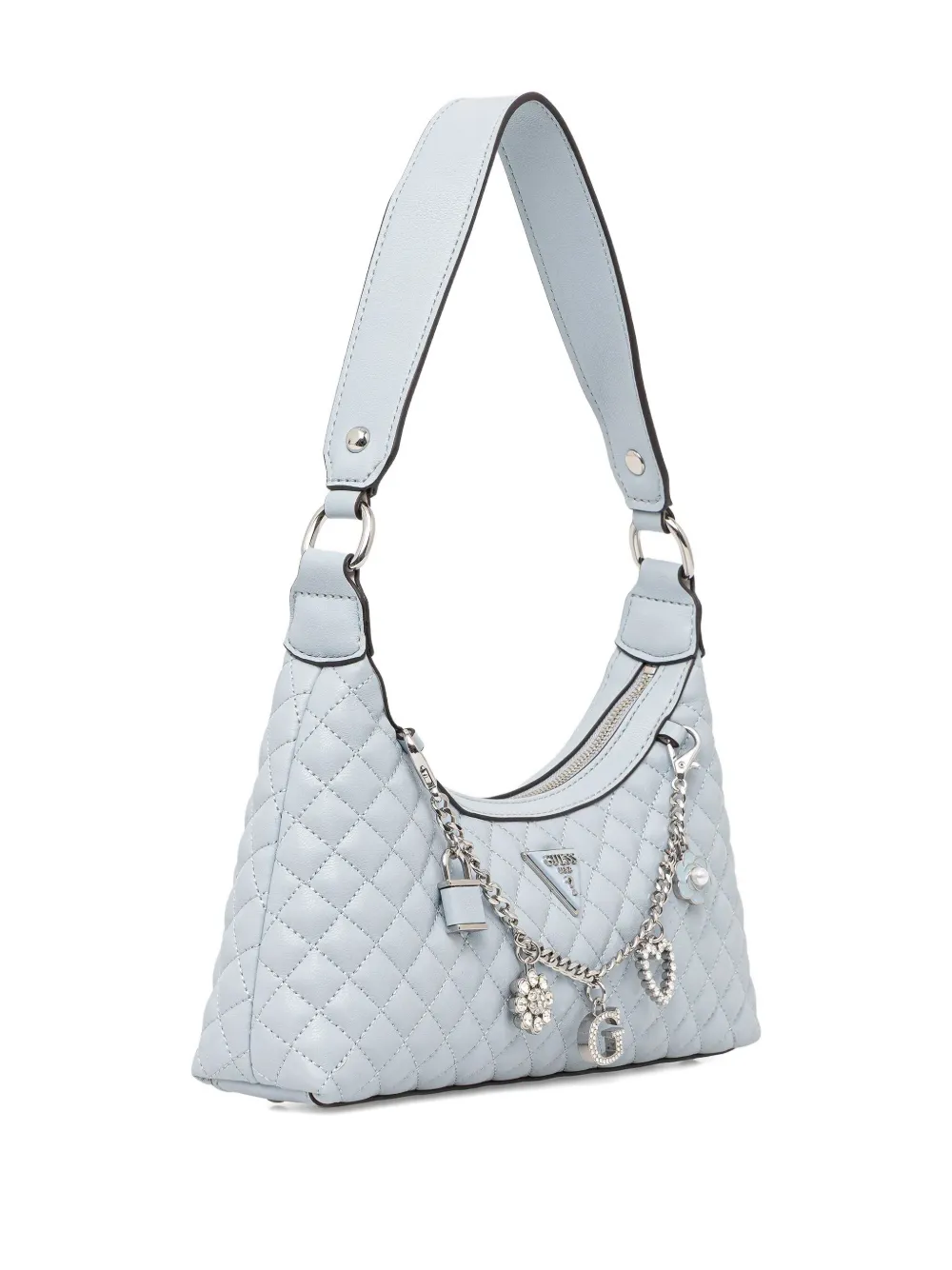 GUESS USA logo-plaque leather shoulder bag - Blauw