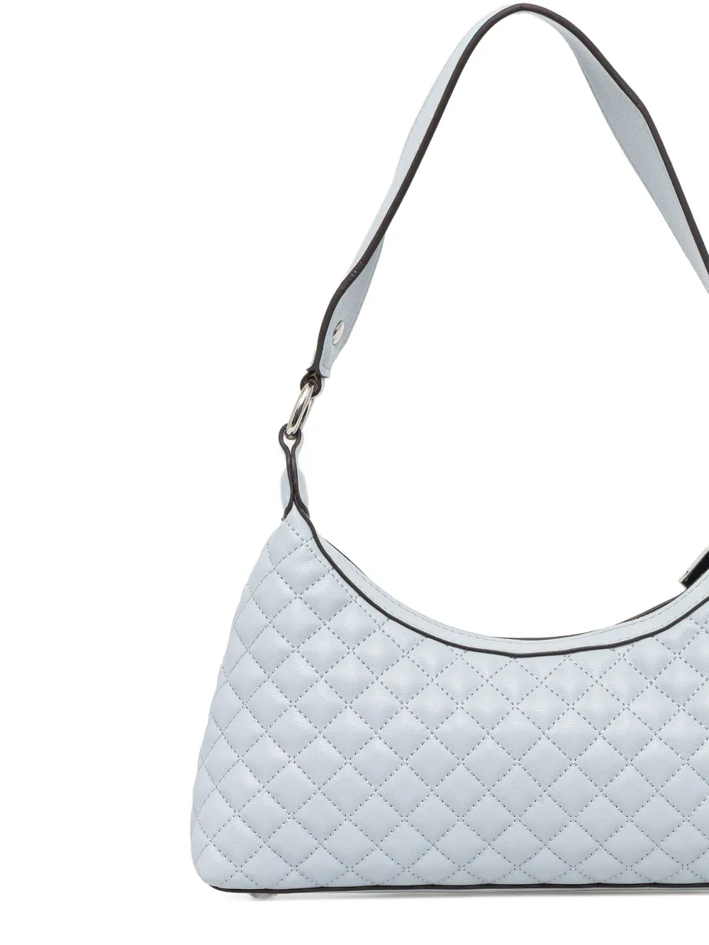 Guess Usa Logo-plaque Leather Shoulder Bag In Blue