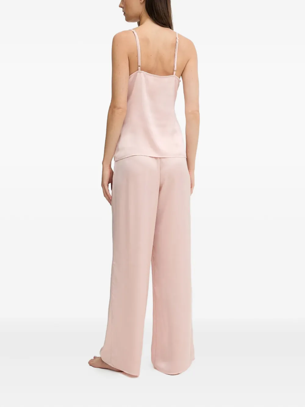 Guess Usa Daphne Lace-detail Pyjama Set In Pink