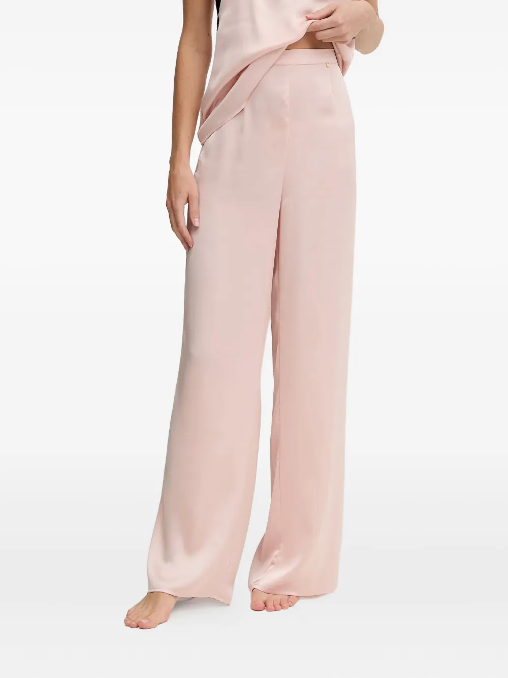 Guess Usa Daphne Lace-detail Pyjama Set In Pink