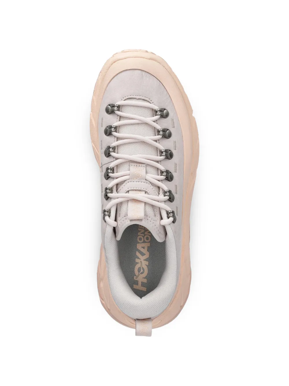 HOKA Sneakers met chunky zool en ringlets Beige