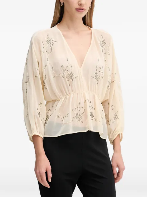 Hoss Intropia embellished-detail V-neck top