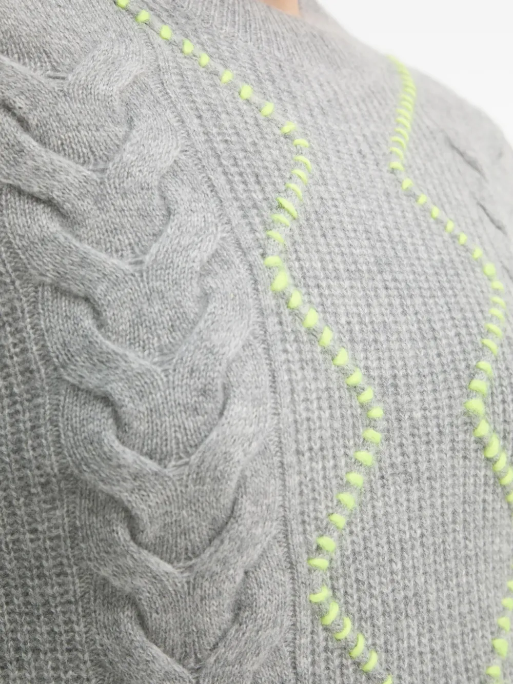 From Future Cable-knit Stitched Pullover In Gray