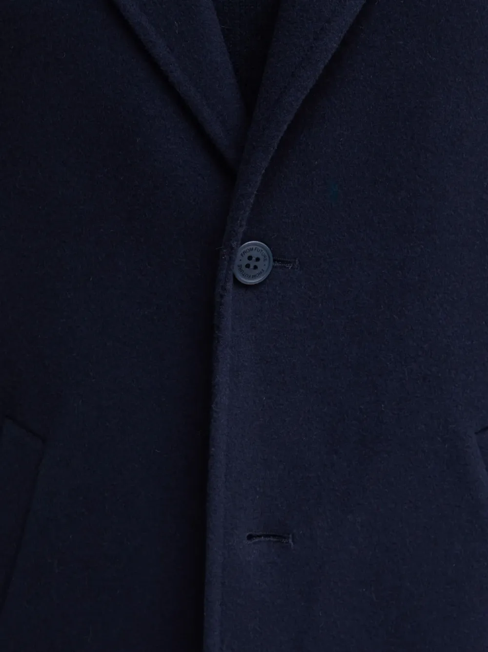 From Future Buttoned Wool Coat In Blue