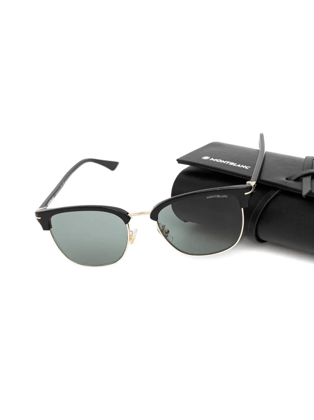 MONT BLANC EYEWEAR Zonnebril met browline montuur Zwart