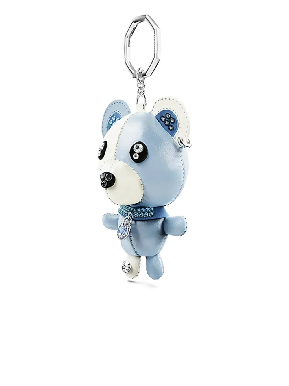 Swarovski Teddy Embellished Keyring In Blue