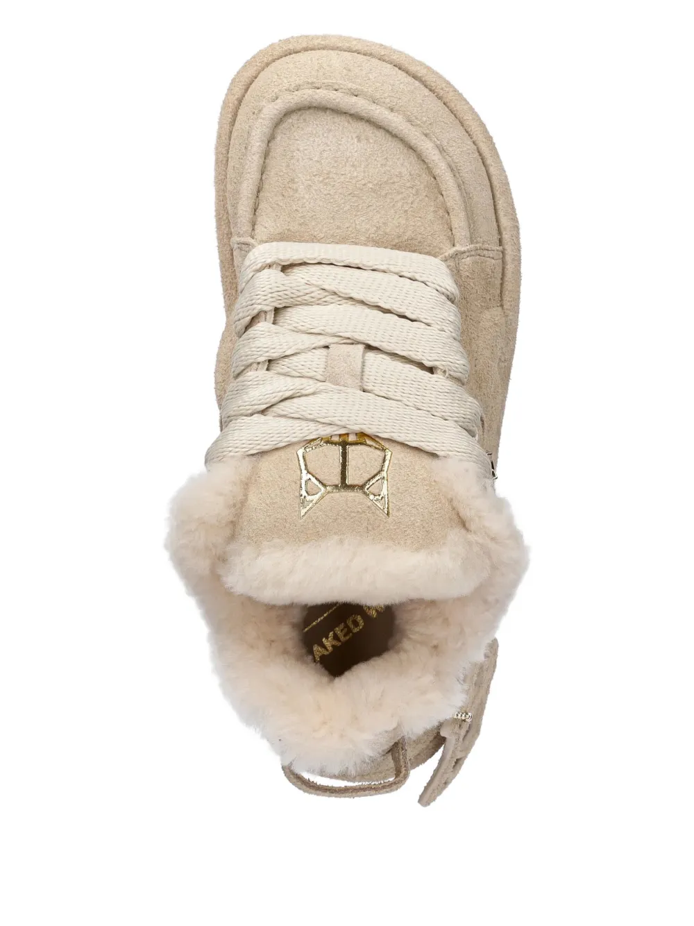 Naked Wolfe Beau Shearling Platform Sneakers In Neutral