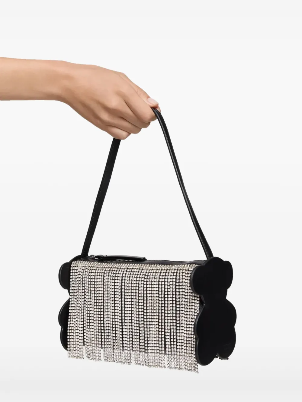 TOUS Kleine Salsi schoudertas met franje - Zwart