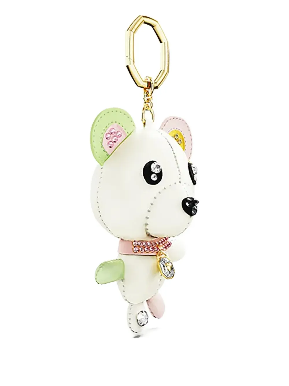 Swarovski Teddy Crystal-detail Keyring In White