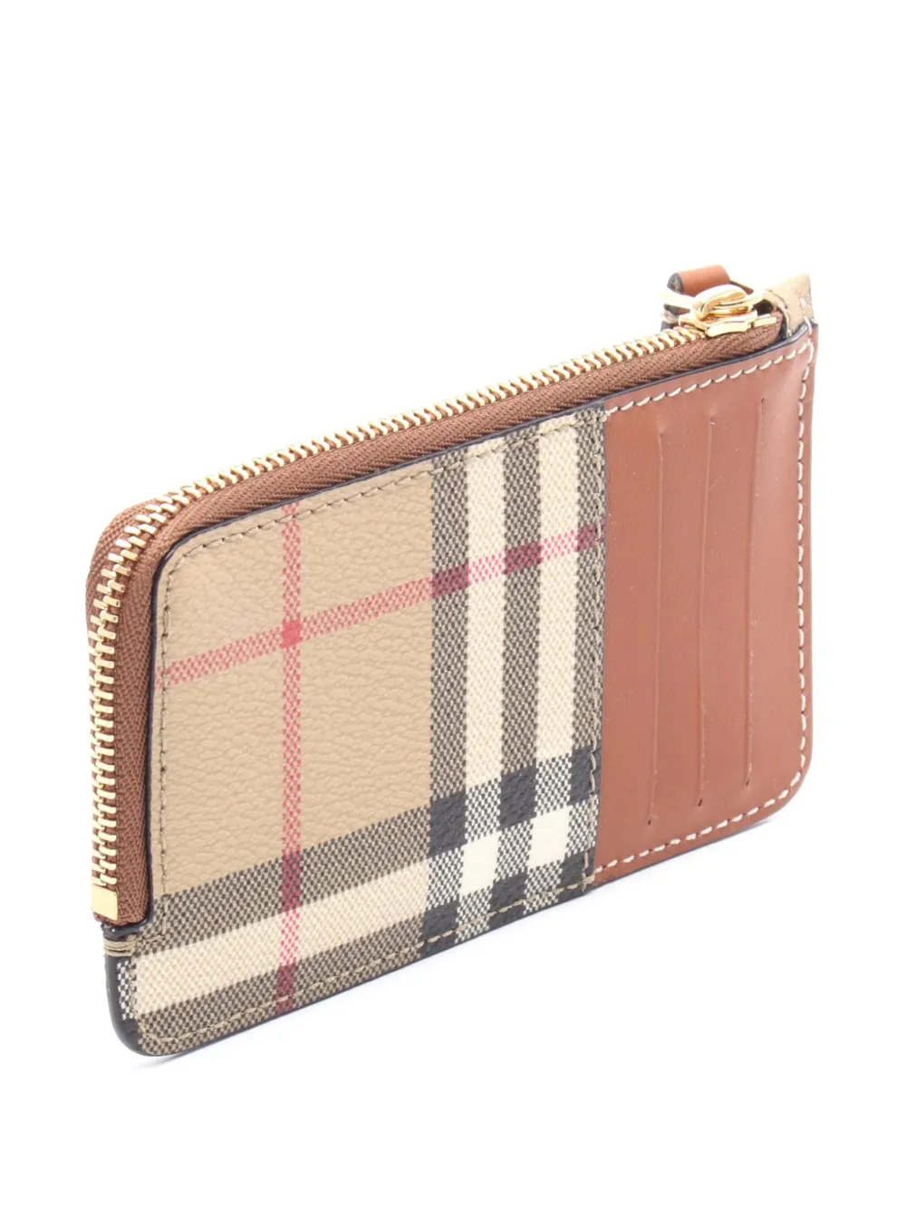 Pre-owned Burberry 2000-2017 House Check Canvas Wallet Coin Pouch In Brown