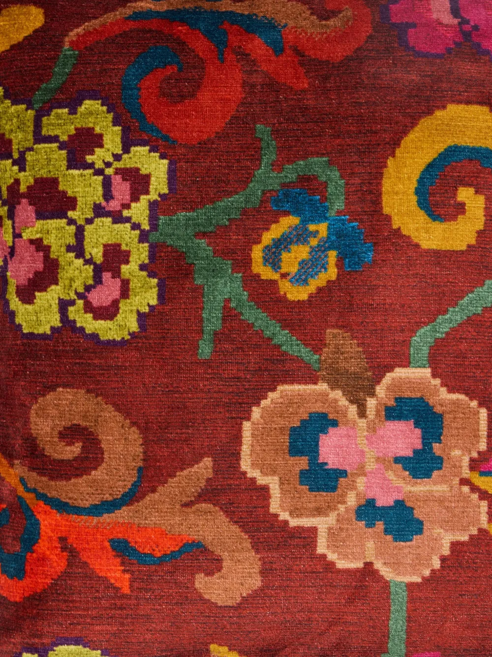 Etro Home Floral-motif Striped Velvet Cushion (45x45cm) In Multi