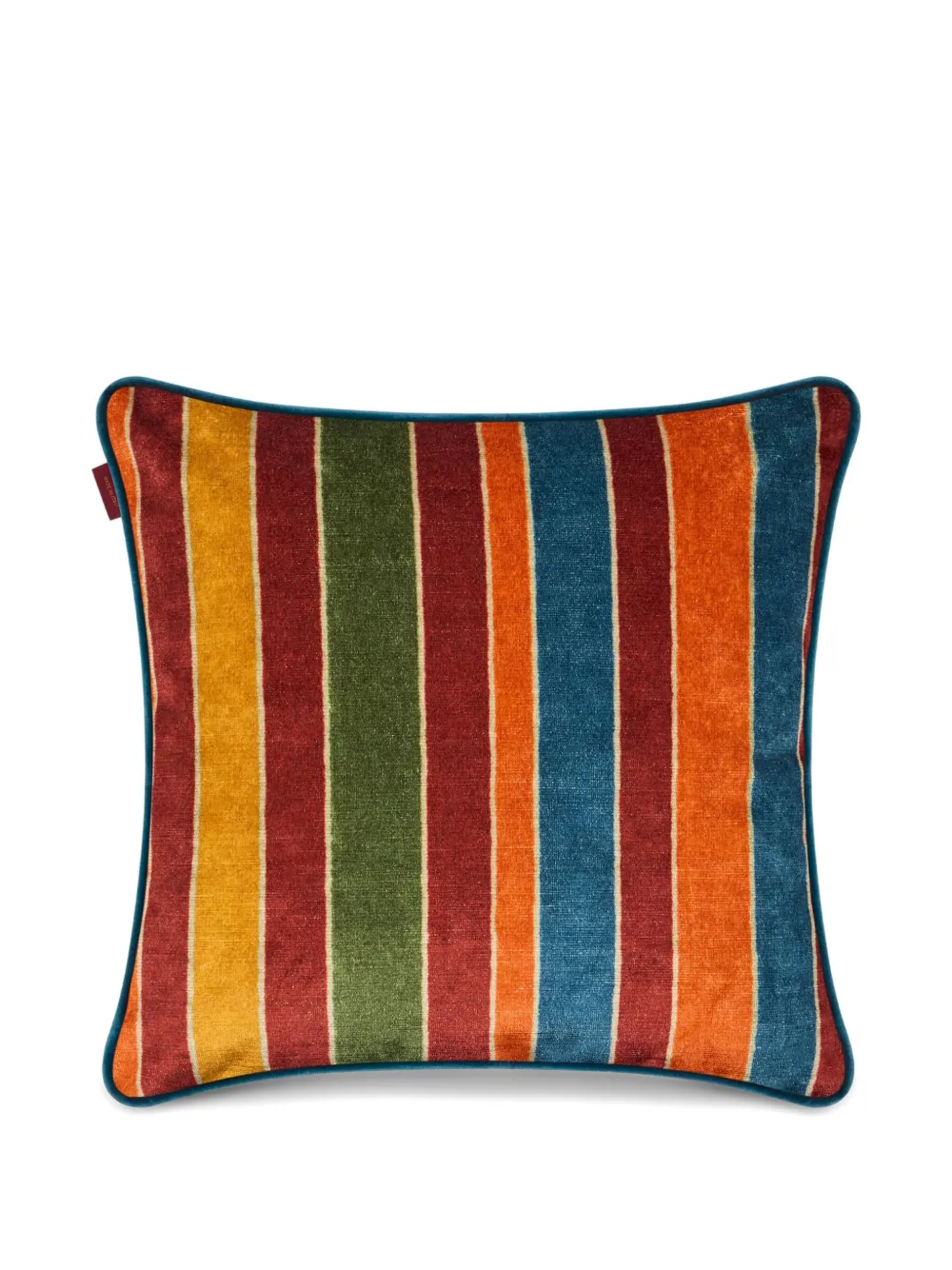 Etro Home Floral-motif Striped Velvet Cushion (45x45cm) In Multi
