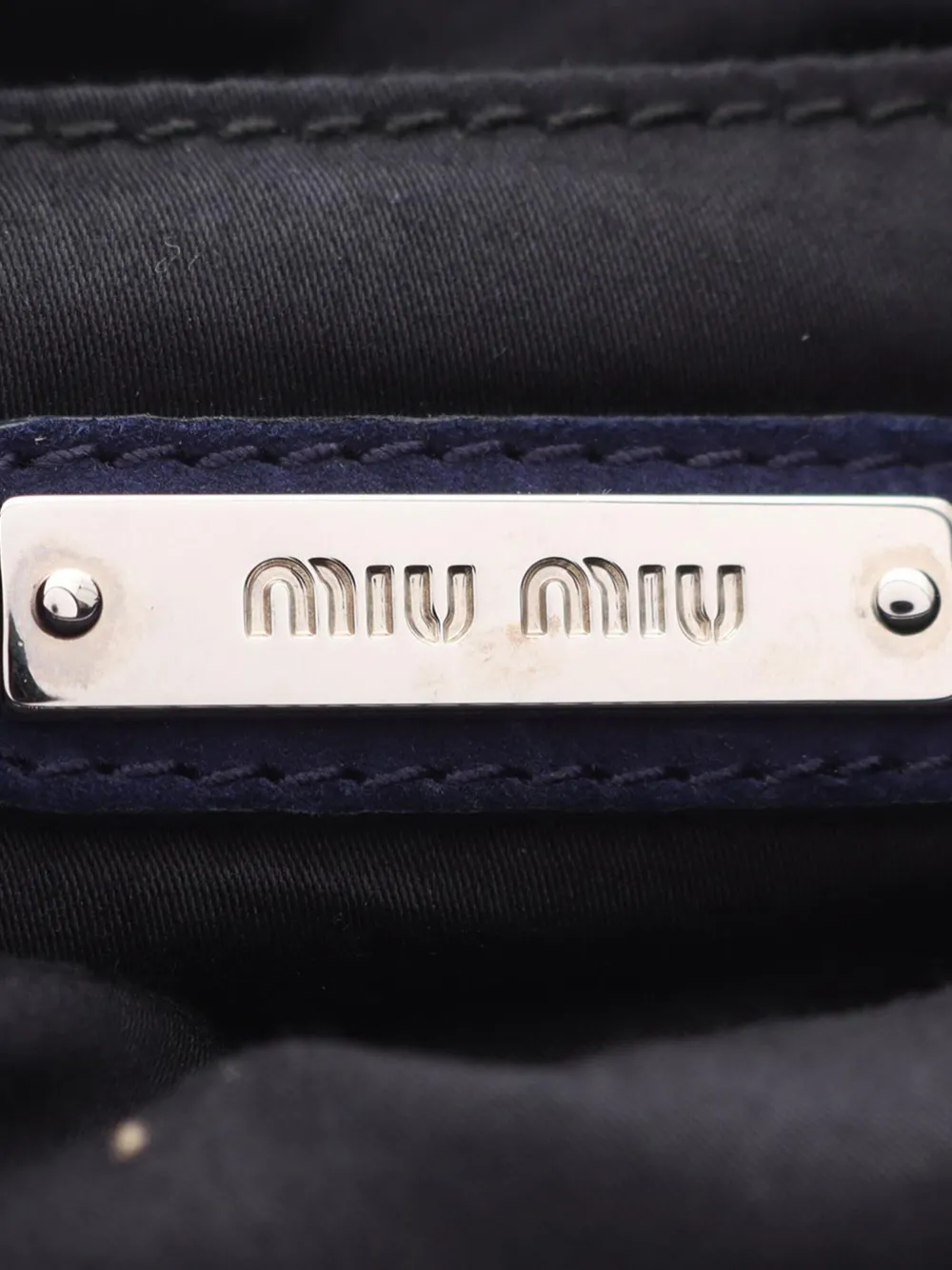 Pre-owned Miu Miu 2010-2025 Suede Satchel In Blue
