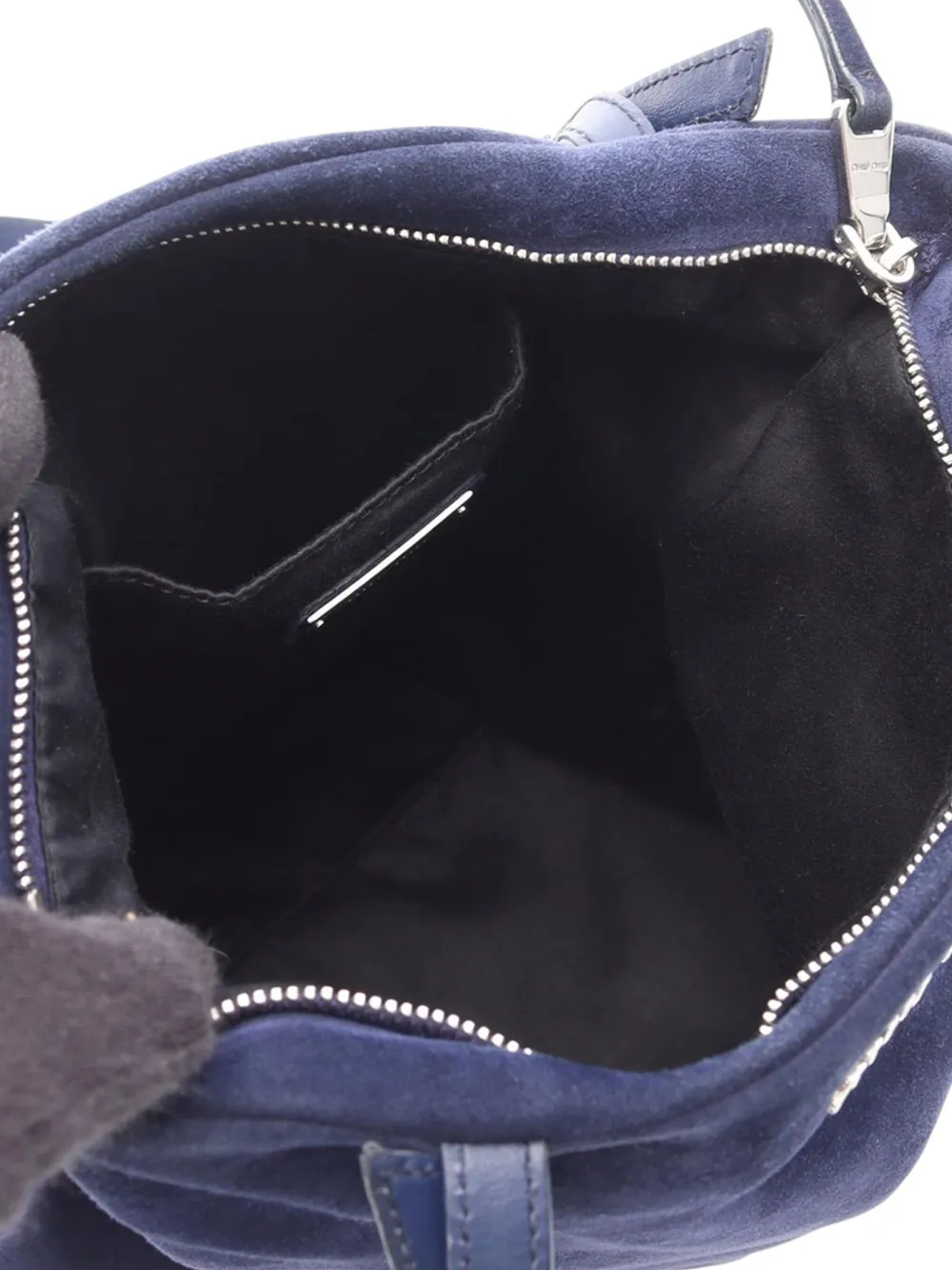 Pre-owned Miu Miu 2010-2025 Suede Satchel In Blue