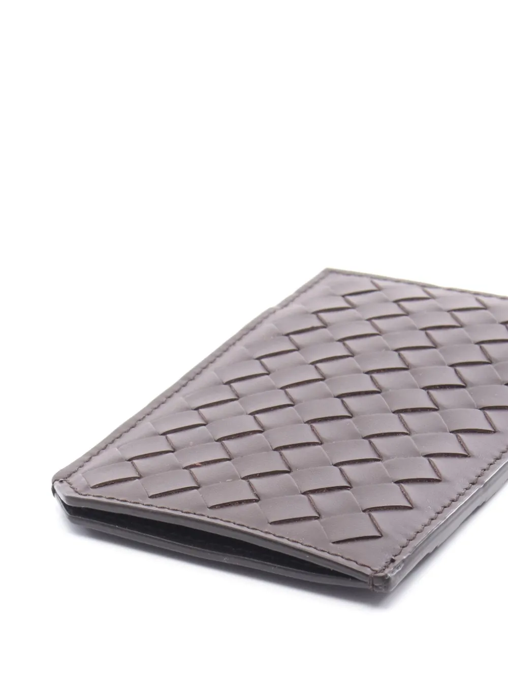 Pre-owned Bottega Veneta 2012-2025 Leather Intrecciato Card Holder In Brown