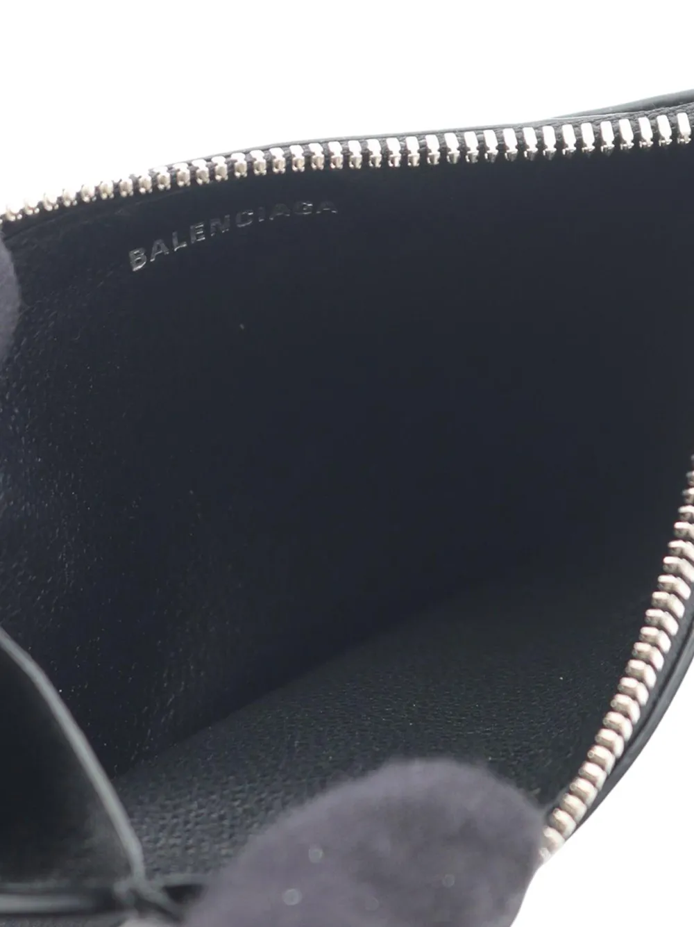 Pre-owned Balenciaga 2010-2025 Leather Cash Coin Pouch In Black