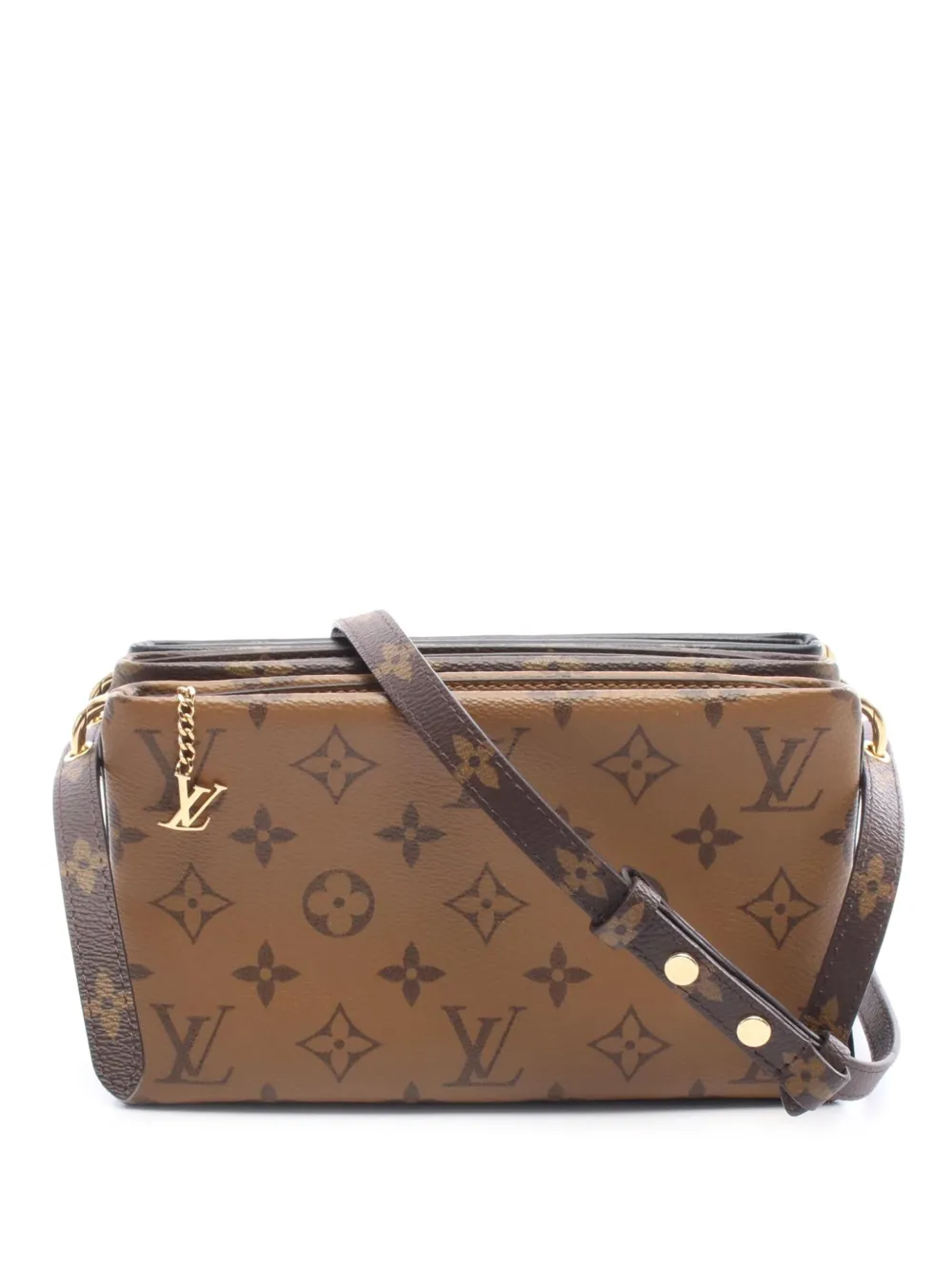 Louis Vuitton Pre-Owned 2021-2025 モノグラム リバース LV3 ポーチ クラッチバッグ - ブラウン Louis Vuitton Pre-Owned 2021-2025 モノグラム リバース LV3 ポーチ クラッチバッグ - ブラウン