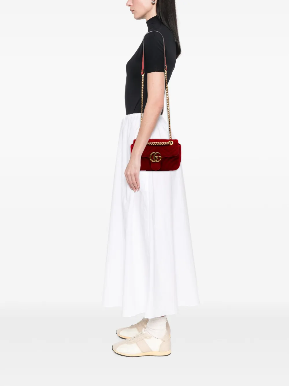 Gucci Pre-Owned Borsa a spalla GG Marmont piccola matelassé in velluto 2016-2020 | Pre-owned | Image 2