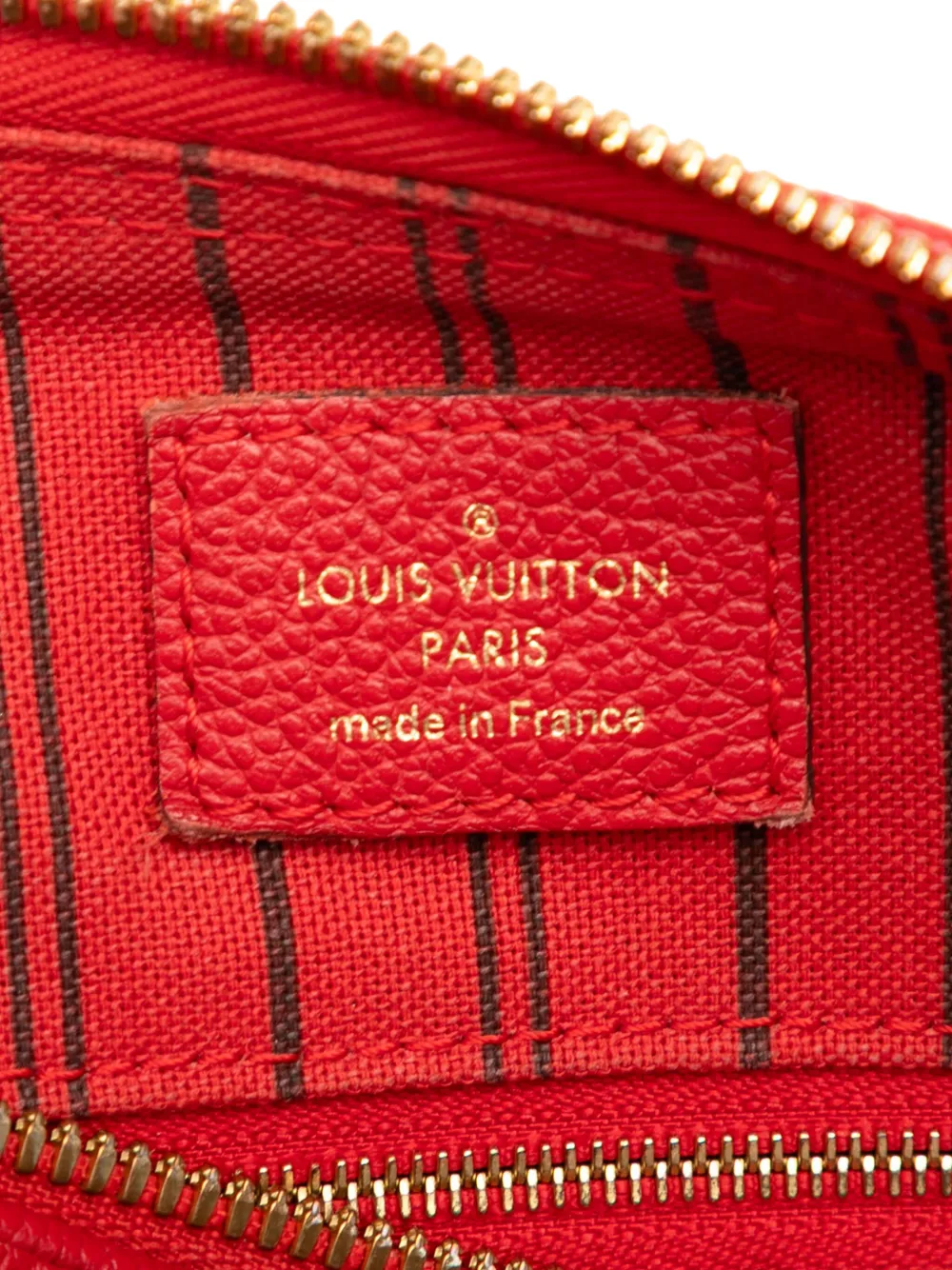 Pre-owned Louis Vuitton 2015 Monogram Empreinte Speedy Bandouliere 25 Satchel In Red