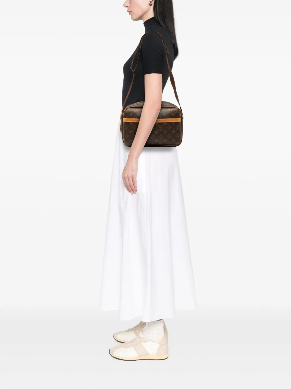 Pre-owned Louis Vuitton 1999 Monogram Reporter Pm Crossbody Bag In Brown