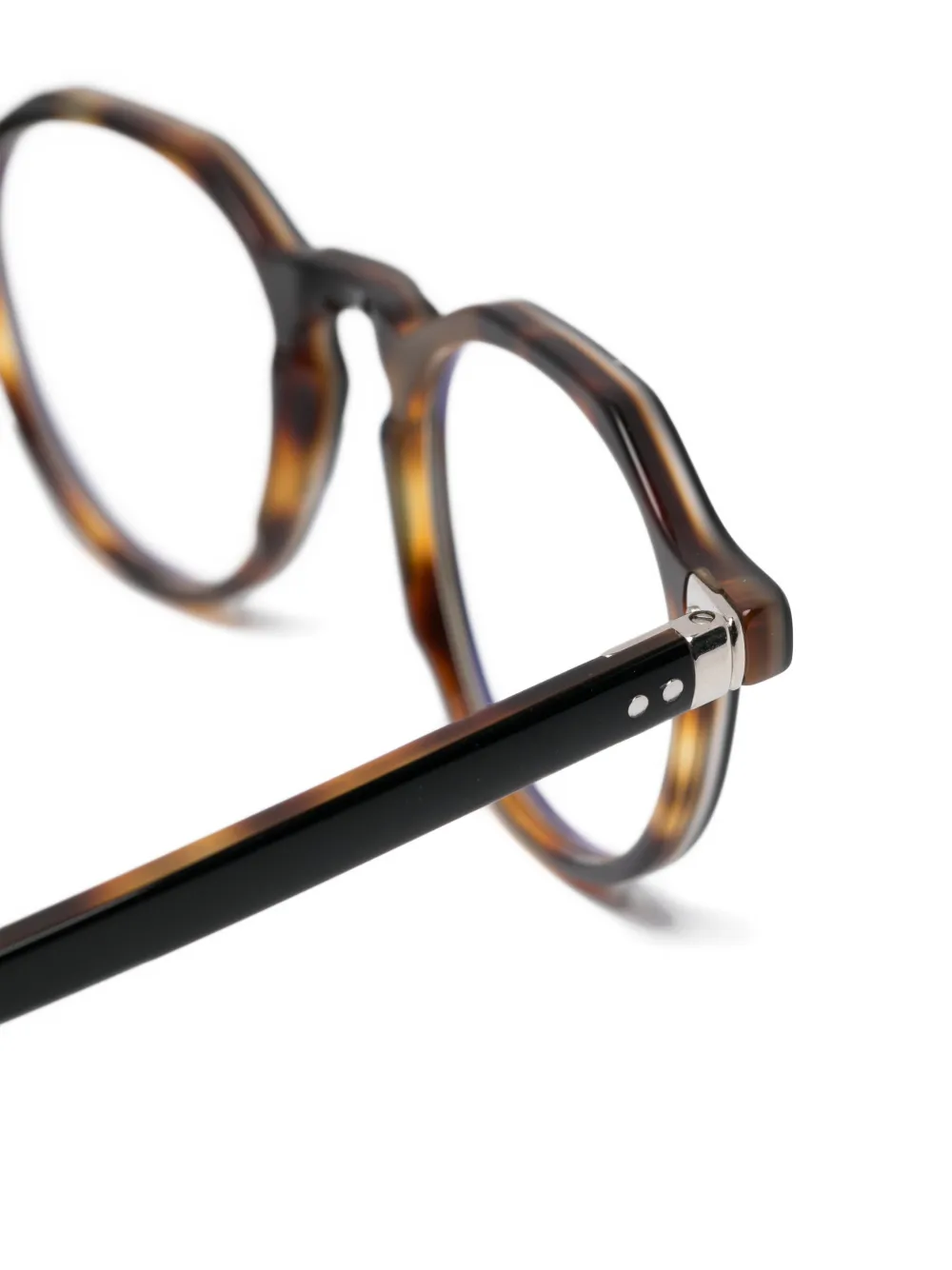  Lesca Round-frame Glasses - Black 