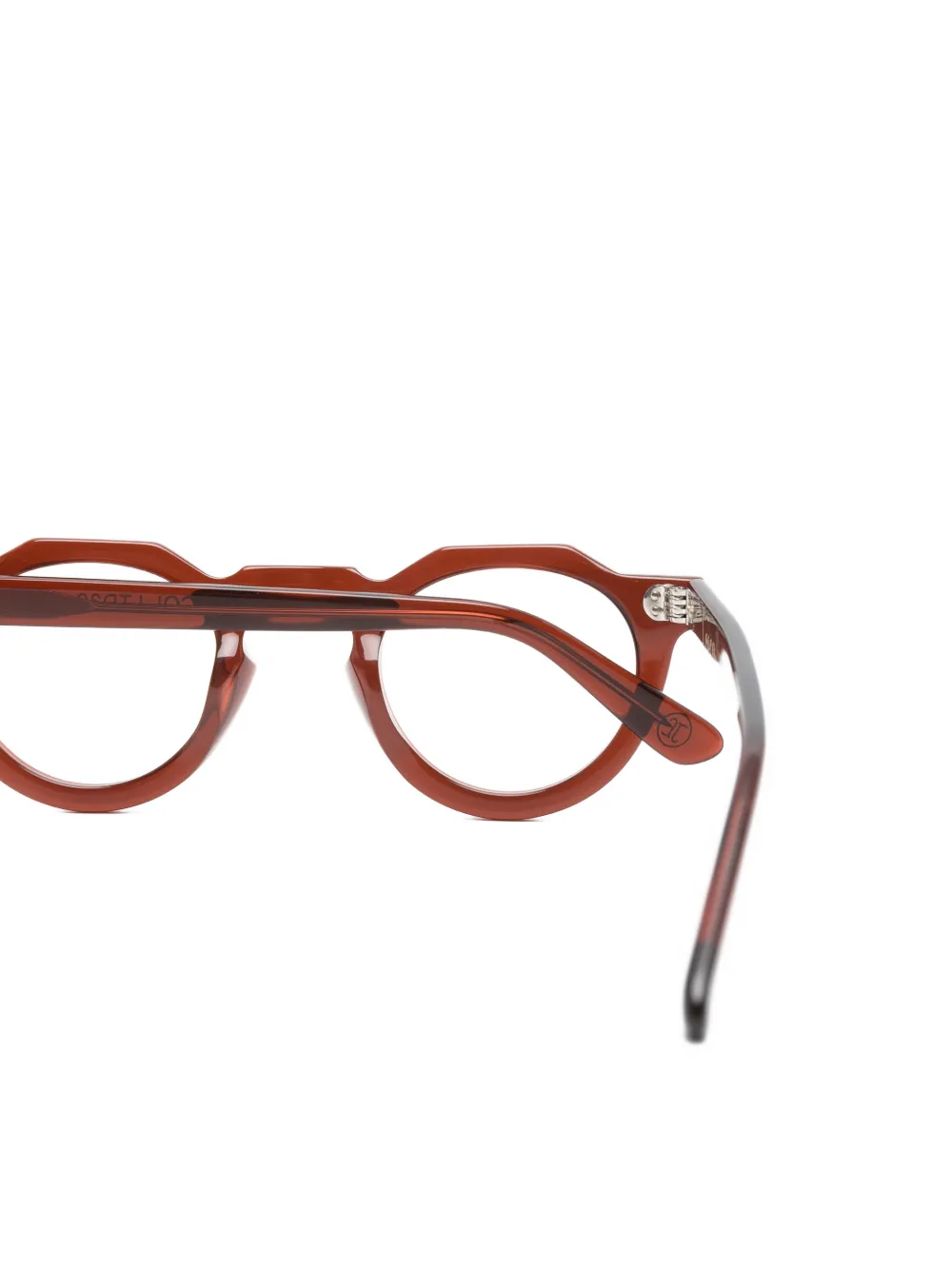  Lesca Pica Round-frame Glasses - Brown 
