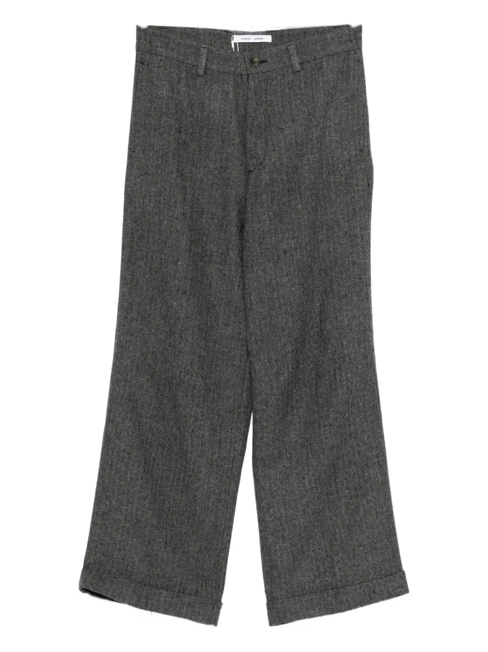 SAMSOE SAMSOE cuffed wide-leg trousers - Grigio