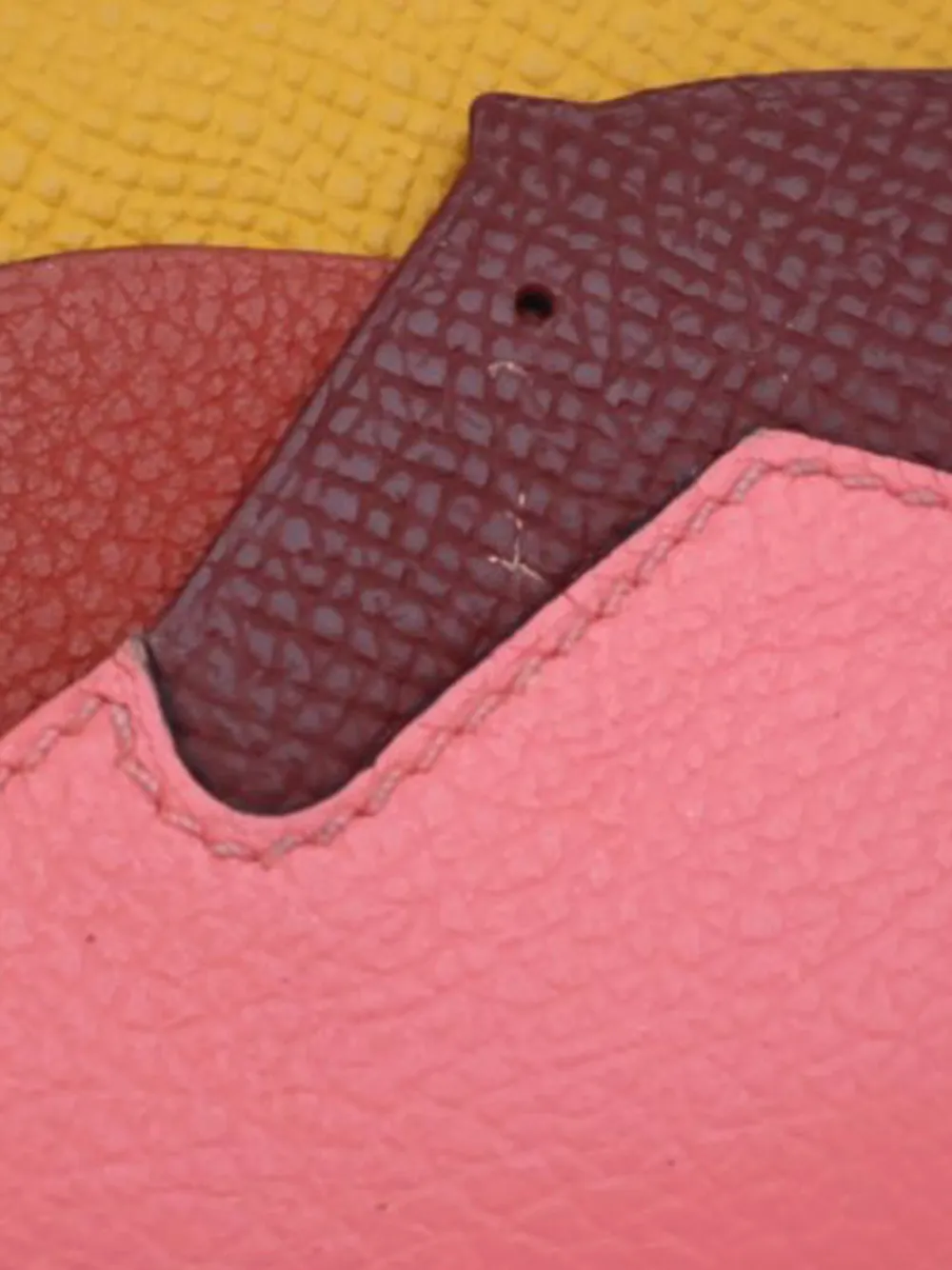 Pre-owned Hermes 2018 Evercolor And Epsom Les Petits Chevaux Card Holder In Yellow