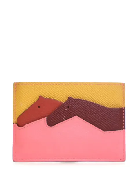 Hermès Pre-Owned 2018 Evercolor and Epsom Les Petits Chevaux card holder