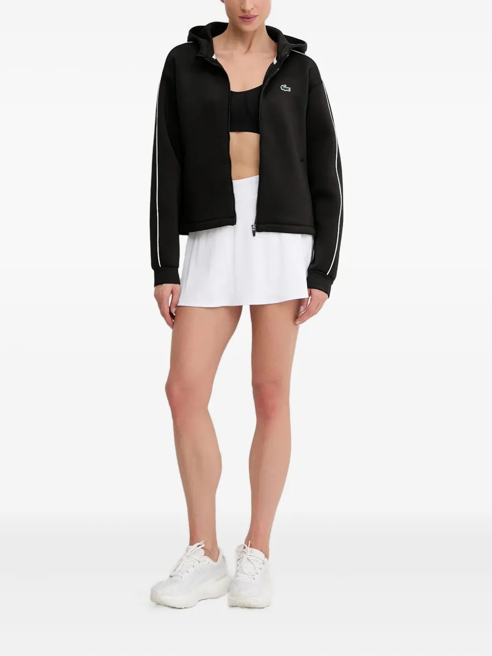  Lacoste Stripe Zip Jacket - Black 