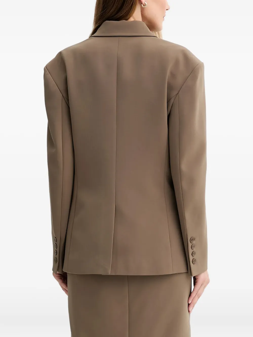 Isabelle Blanche Blazer met dubbele rij knopen en zak Bruin