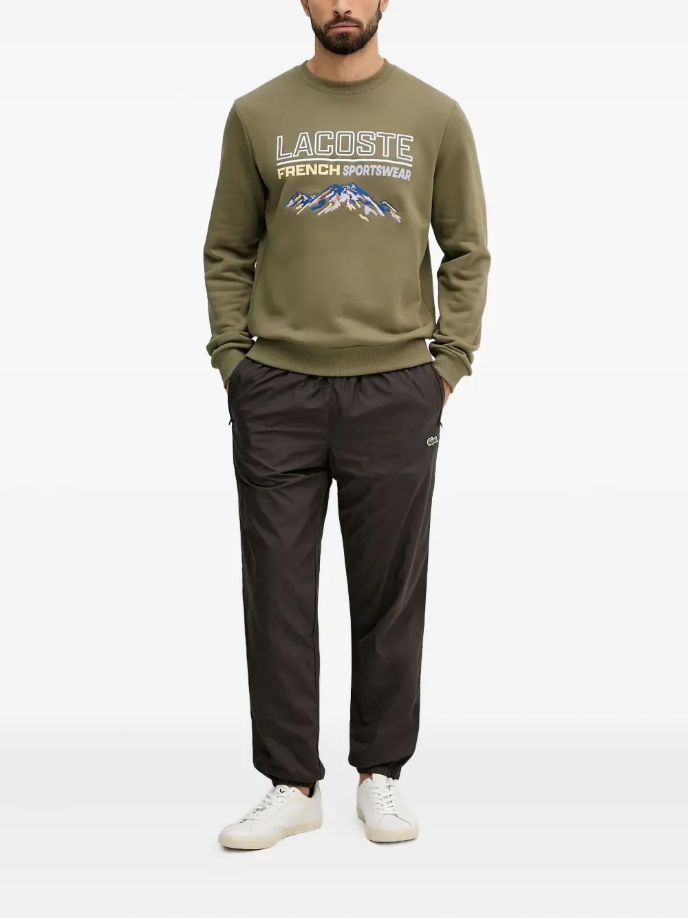 Lacoste embroidered crew-neck sweatshirt - Groen