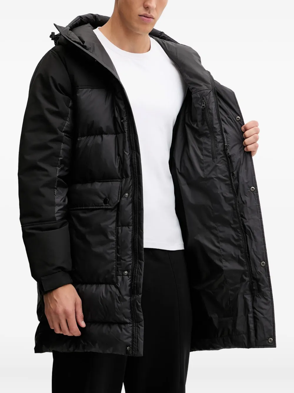Helly Hansen Padded Hooded Coat In Black