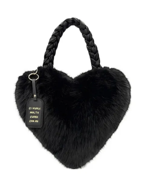 LE PANDORINE heart-shaped faux-fur tote bag 