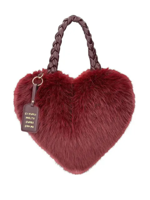 LE PANDORINE heart-shaped braided-handle tote bag 