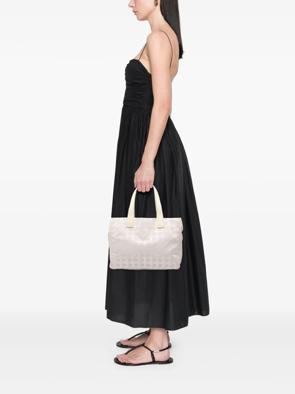 Pre-owned Chanel 2002-2003 New Travel Line Nylon Tote Bag In Pink