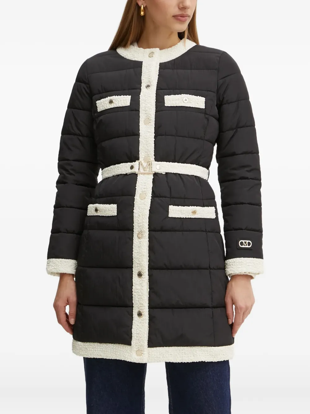 Marciano belted-padded coat | Black | Image 1
