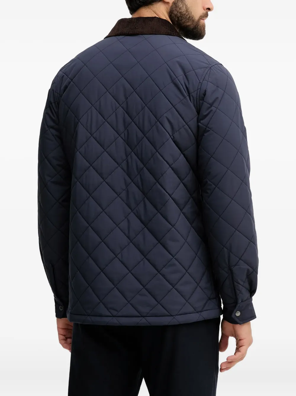 MC2 Saint Barth Gewatteerd jack met ribfluwelen kraag Blauw