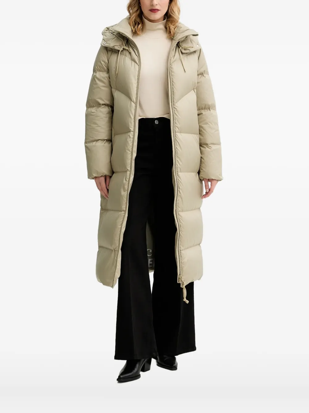 Marc O'polo Hooded-zipped Coat In Neutral