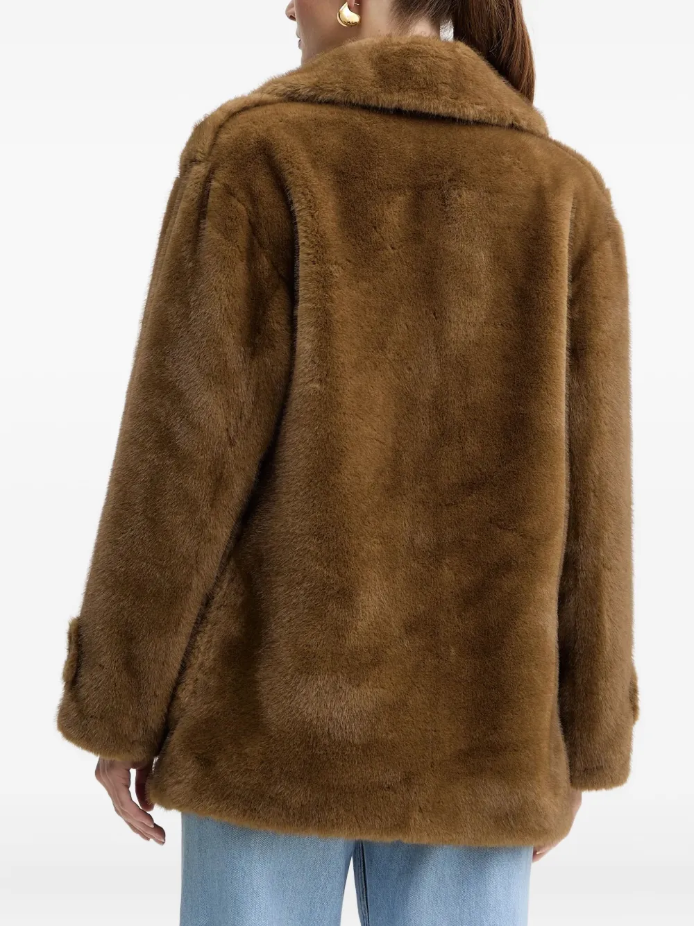 Luisa Spagnoli Double-breasted Pocket Coat In Brown